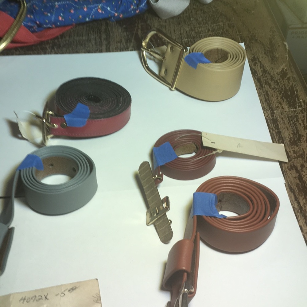 Vinyl Belt Lot New 80’s Elegant Purple Grey Tan